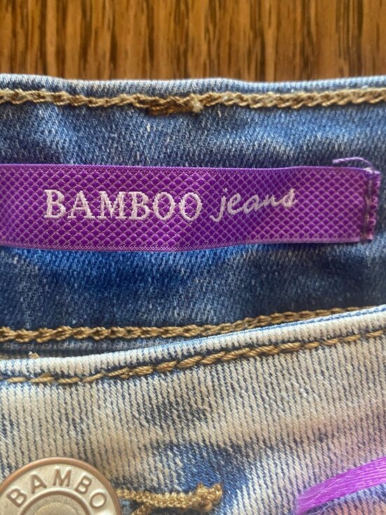 BAMBOO Pants - NWT Bamboo Button Fly Flare Jeans Raw Hem Medium Wash Denim Juniors Size 15